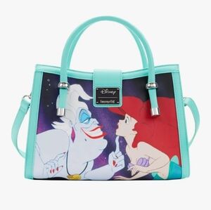 Loungefly Disney Ariel and Ursula Turquoise Crossbody Satchel Bag NWOT